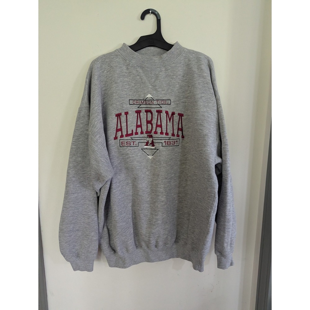 Vintage Alabama Crimson Tide Sweatshirt Crimson Embroidered Mens Large